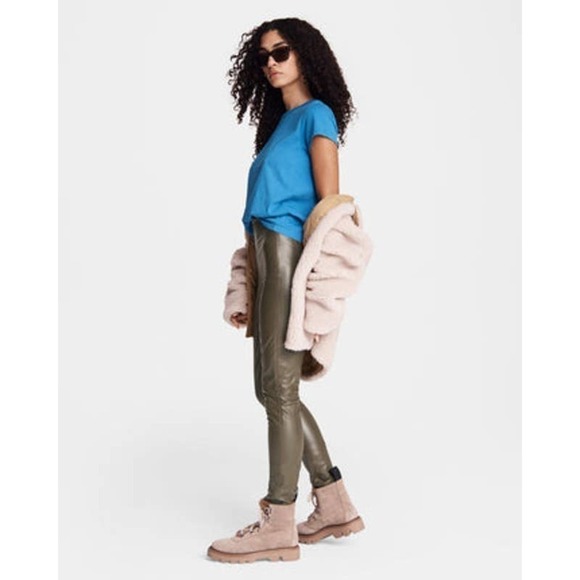 New RAG & BONE Army Green Nina Faux Leather Pull On Skinny Pant Size XXS - Picture 3 of 11